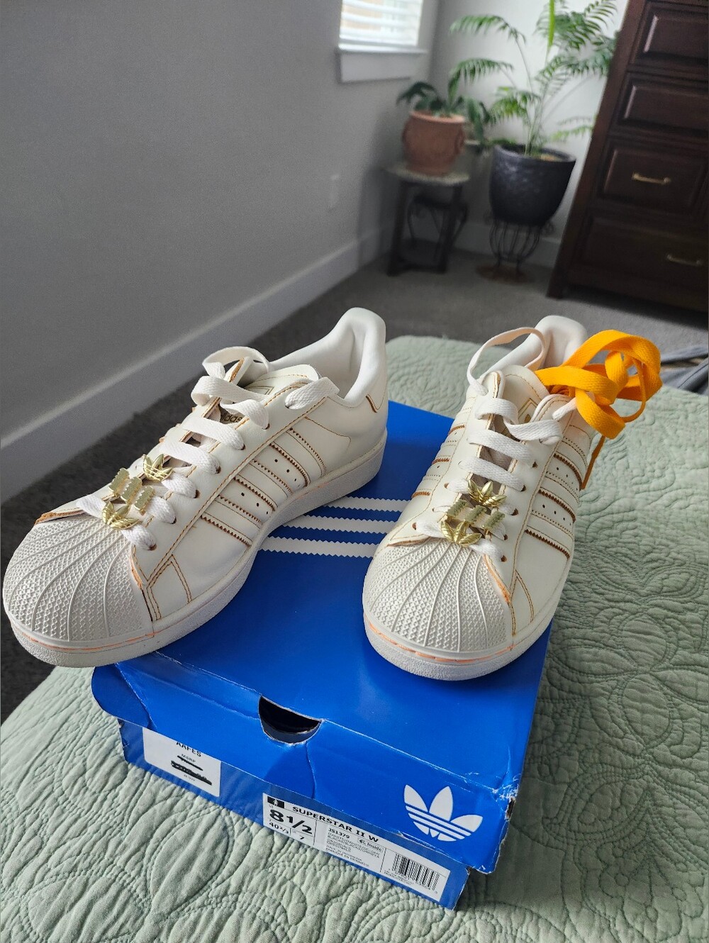 Adidas Superstar Cream & Gold Sneakers